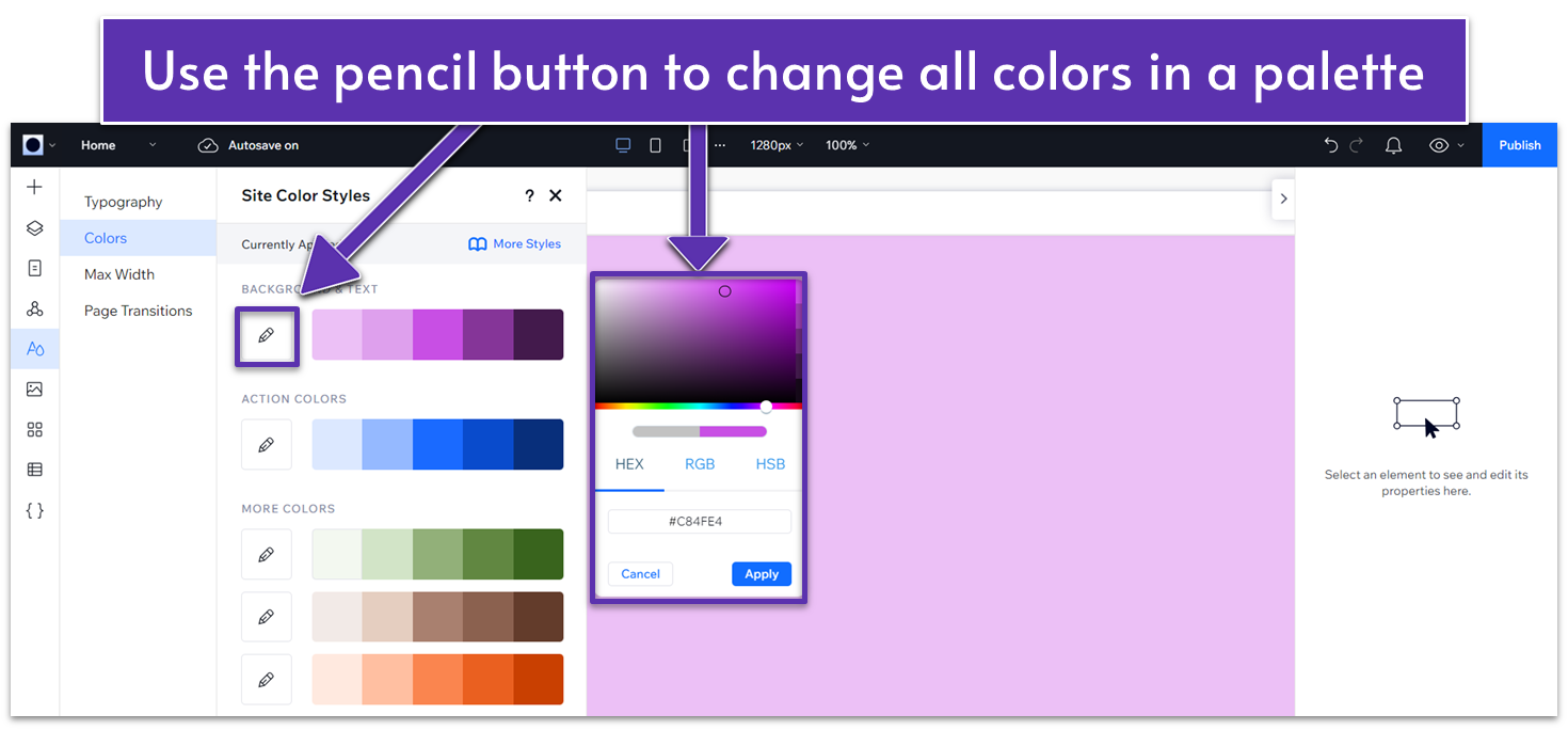 Wix Guide Quick Prep, adding a new color palette