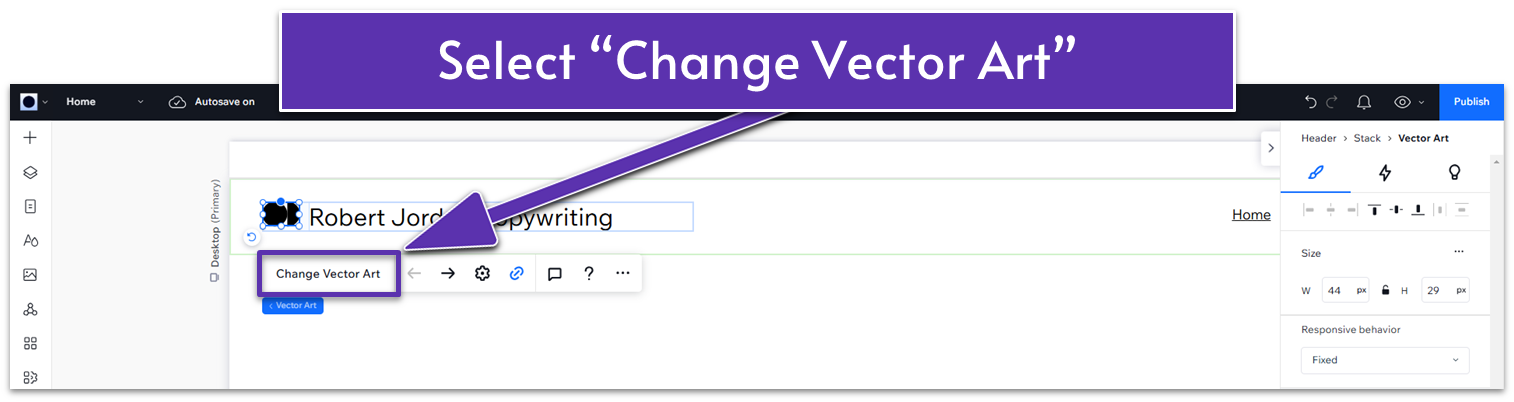 Wix Guide Quick Prep, replacing logo vector art