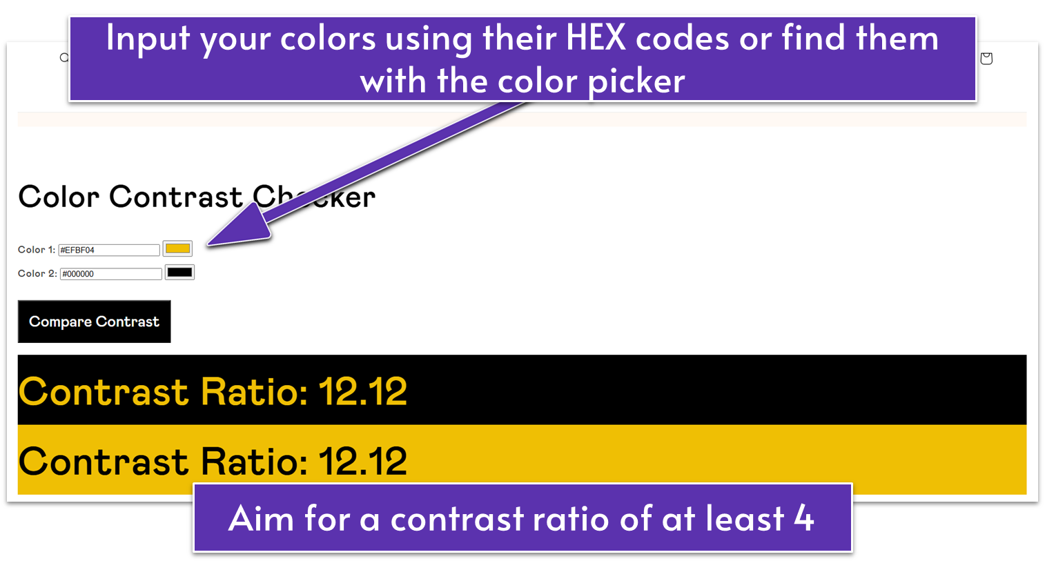 Wix Guide Quick Prep, color contrast checker tool