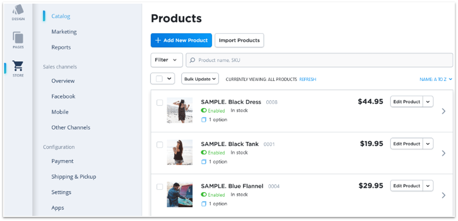 IONOS website builder online store